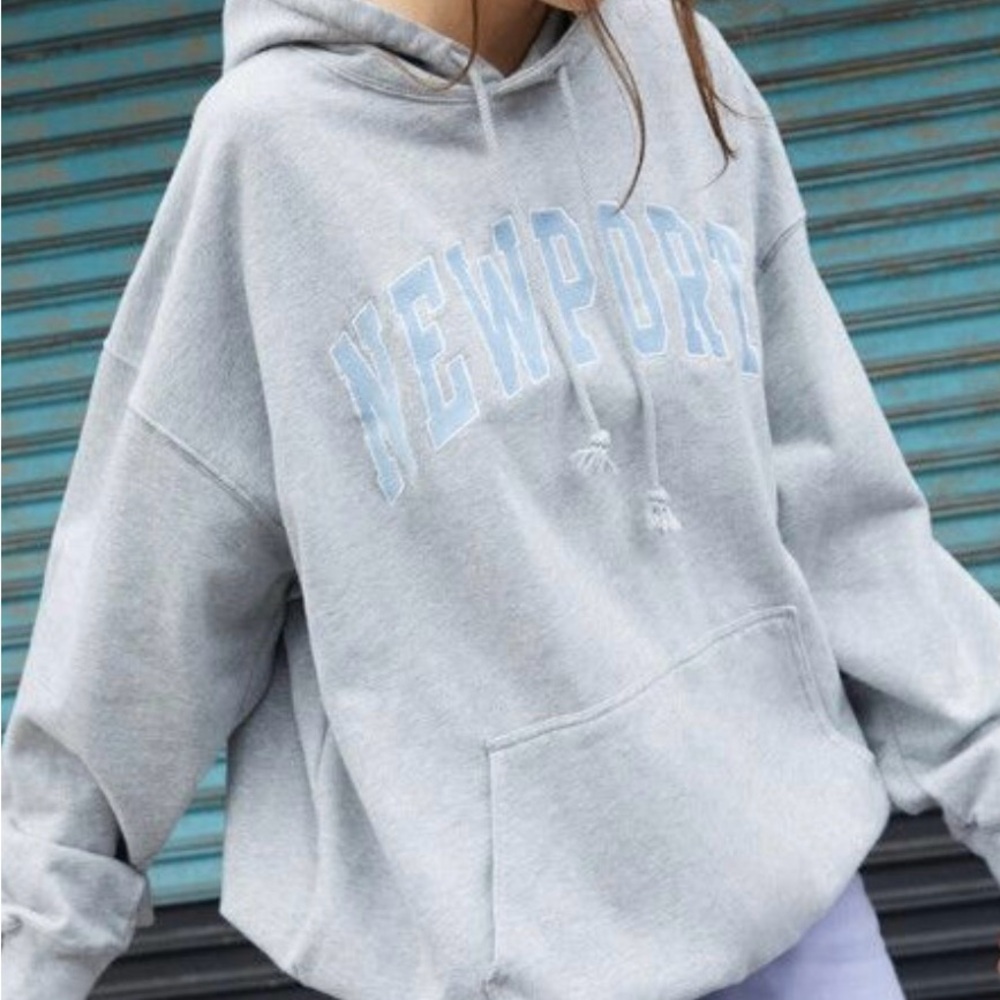 Brandy Melville Light Gray oversized Hoodie